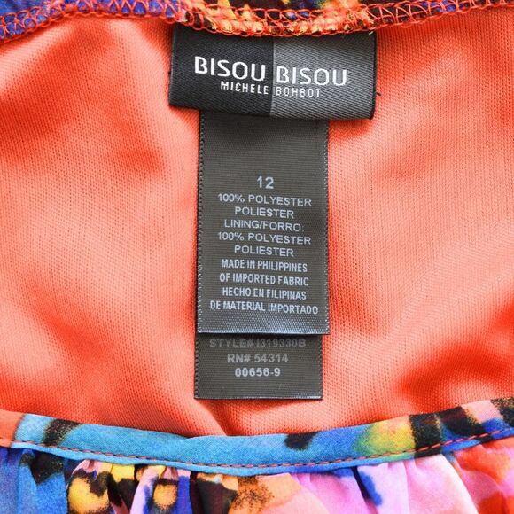 BISOU BISOU Women's Michele Bohbot Floral Hi-Lo Maxi Backless Dress Size 12 - Picture 7 of 9